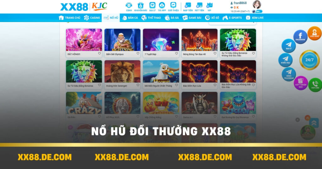 Nỗ hũ đổi thưởng xx88
